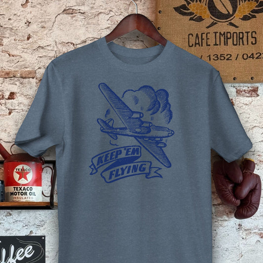 T-shirt / S / Navy Heather Keep 'Em Flying Shirts