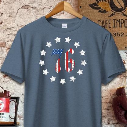 T-shirt / S / Navy Heather Retro American Stars and 76 Shirt