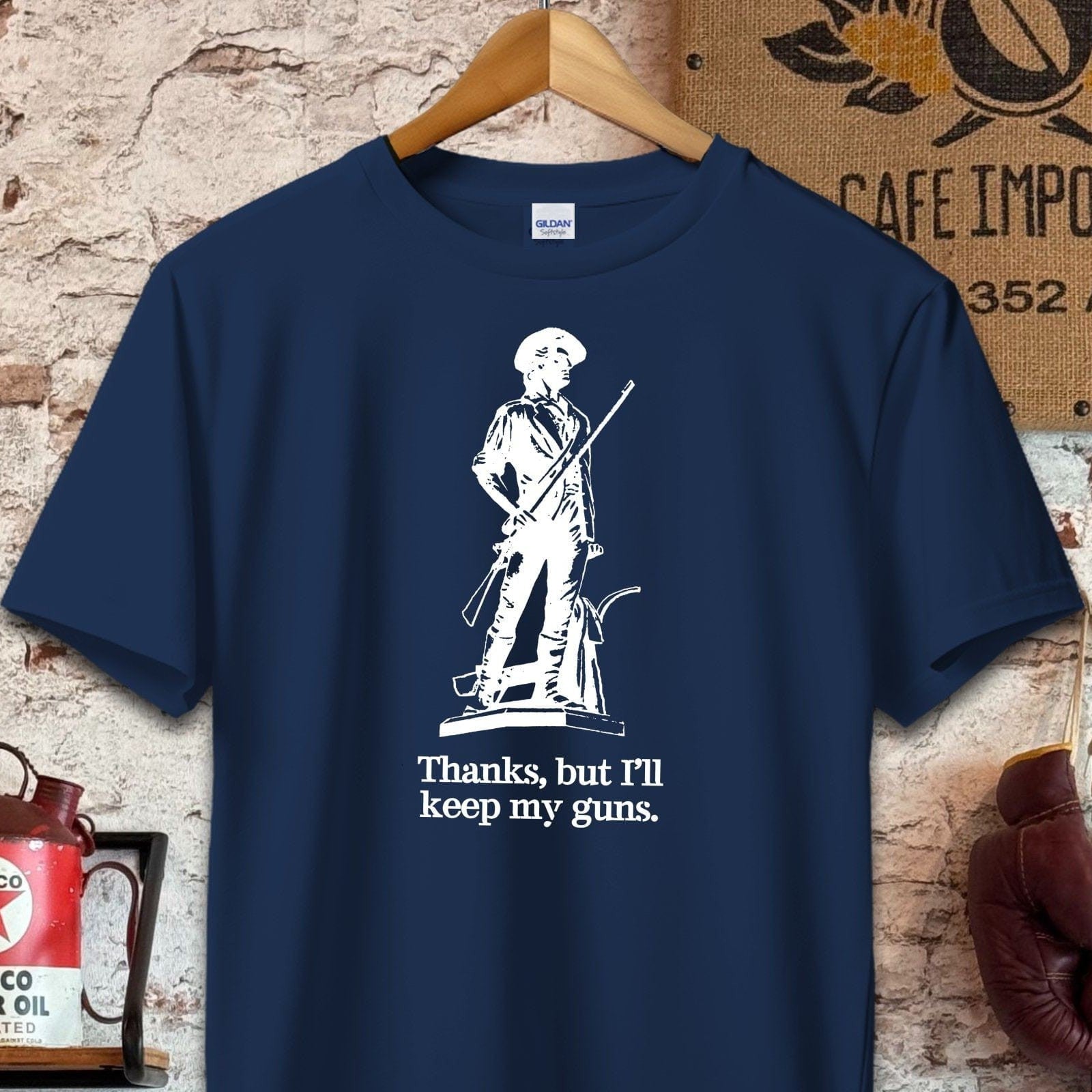 T-shirt / S / Navy Thanks but I'll keep my guns Shirt