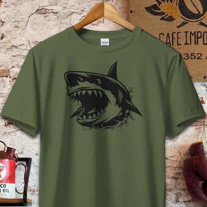 T-shirt / S / Olive Ferocious Shark Shirt