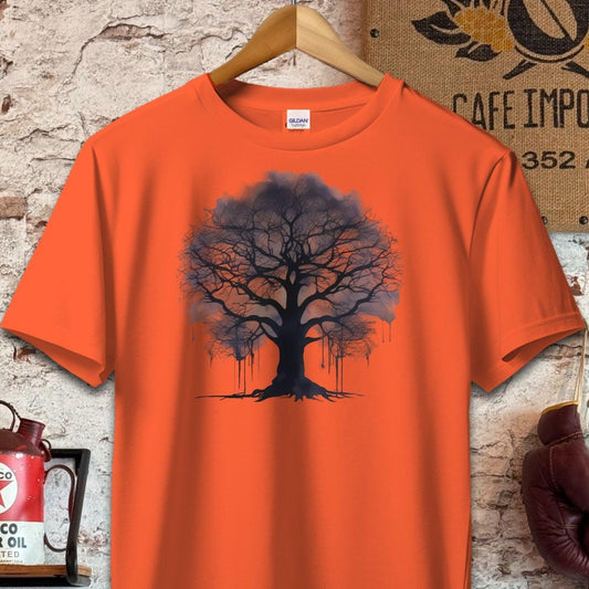 T-shirt / S / Orange Mystical Tree Artwork Shirt