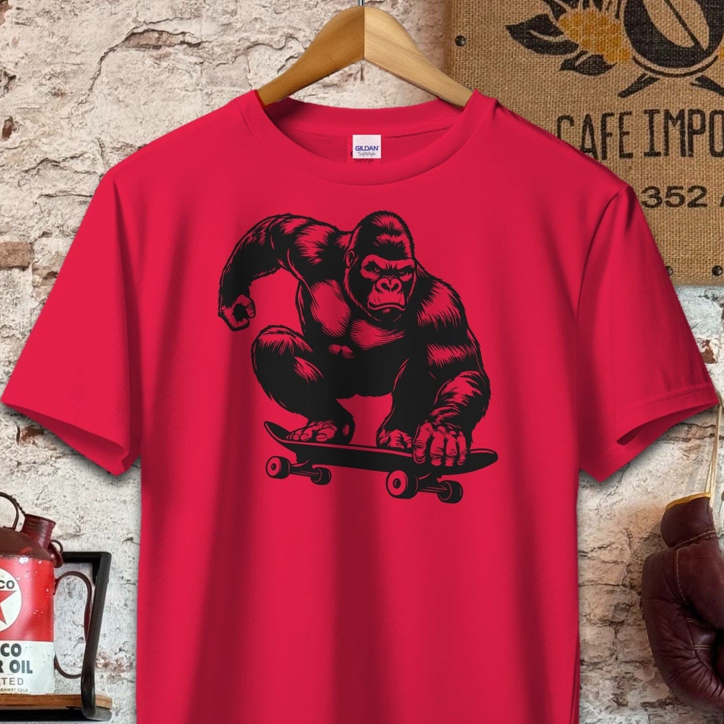 T-shirt / S / Red Gorilla Skateboarding Shirt