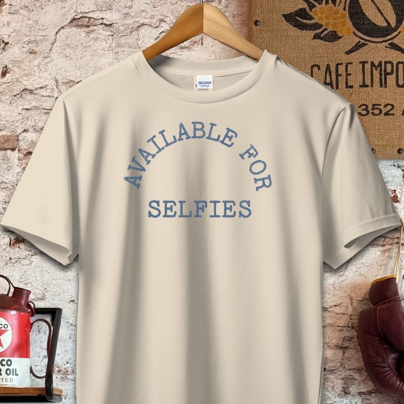 T-shirt / S / Sand Available for Selfies T-Shirt