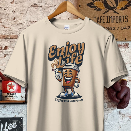 T-shirt / S / Sand Enjoy Life Coffee and Cigs Shirt