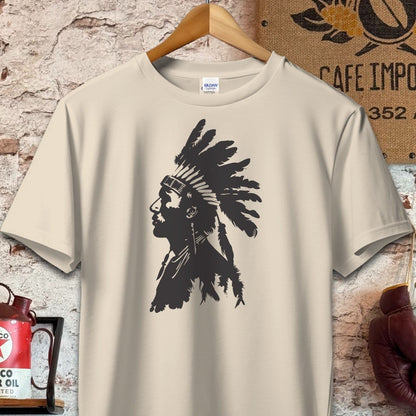 T-shirt / S / Sand Native American Warrior Headdress Shirt