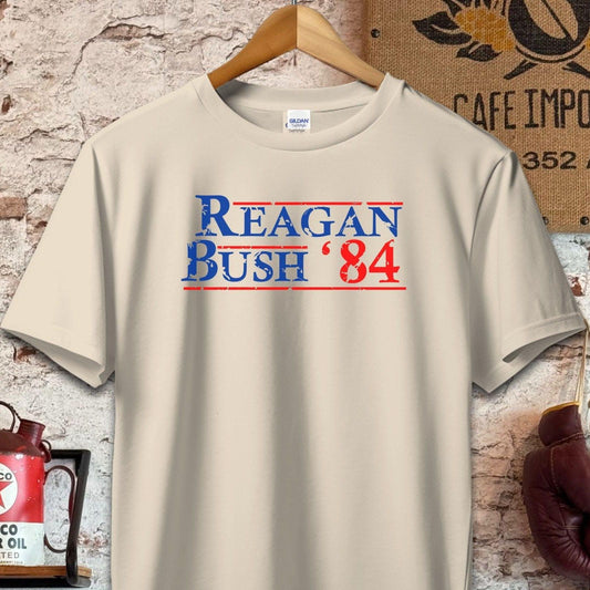 T-shirt / S / Sand Reagan Bush '84 Distressed Retro Shirt