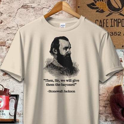 T-shirt / S / Sand Stonewall Jackson Give Them The Bayonet Quote Shirt