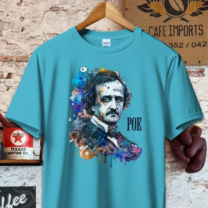 T-shirt / S / Tropical Blue Edgar Allan Poe Artistic Shirt