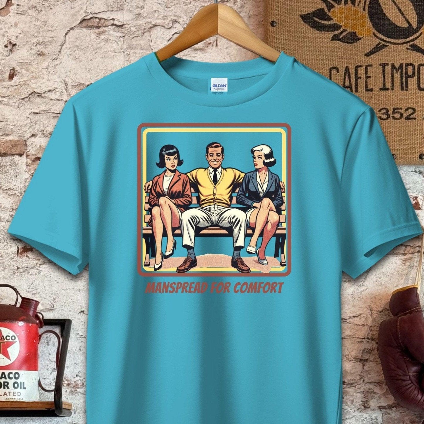 T-shirt / S / Tropical Blue Manspread For Comfort T-Shirt