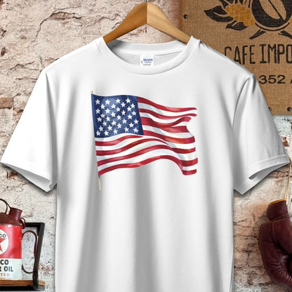 T-shirt / S / White American Flag Shirt