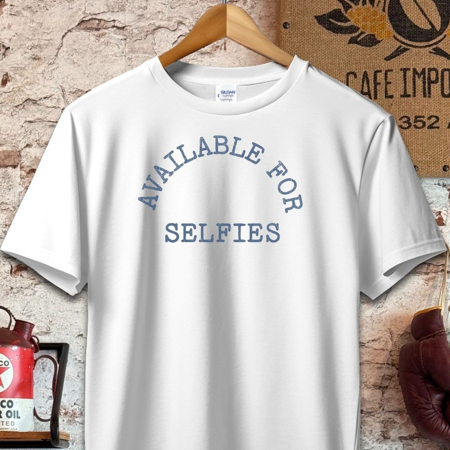 T-shirt / S / White Available for Selfies T-Shirt