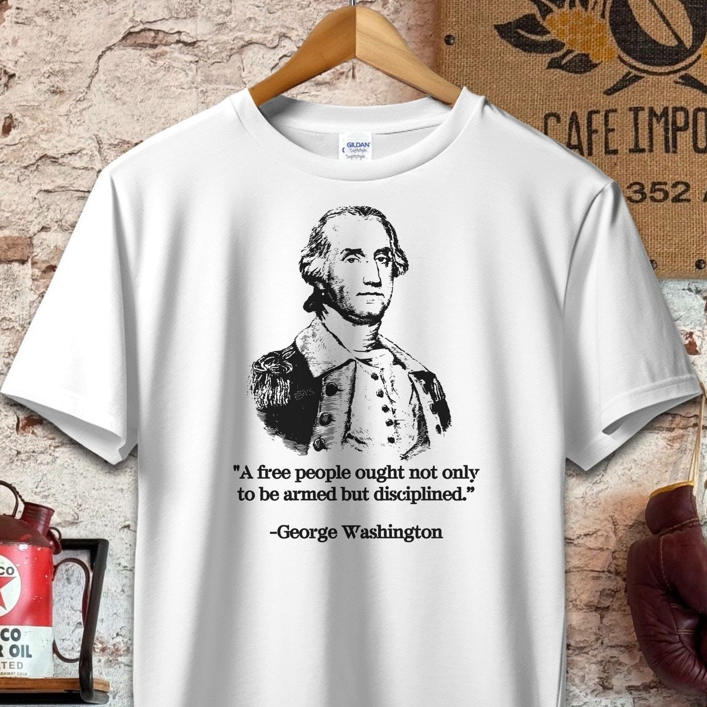 T-shirt / S / White George Washington A Free People Quote Shirt