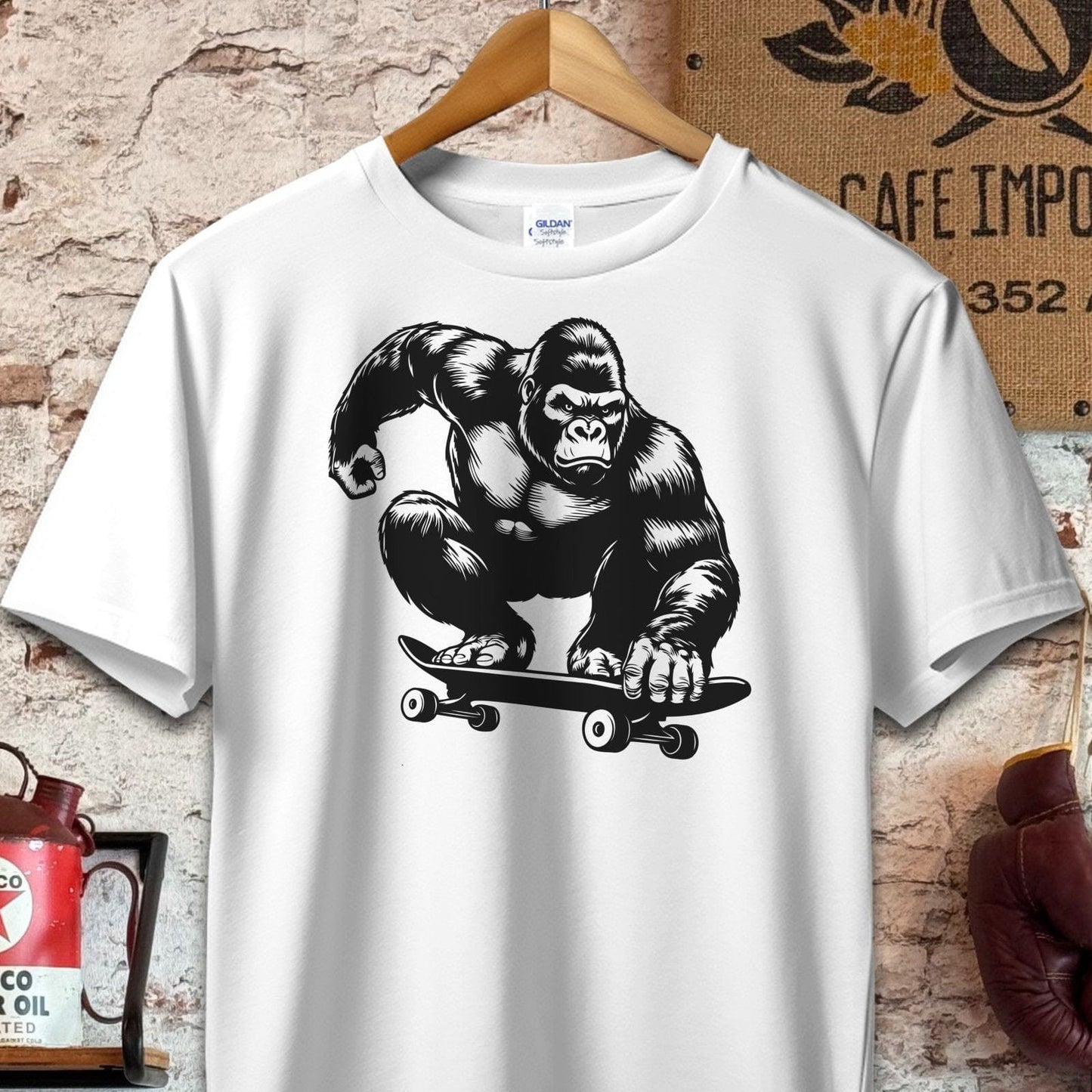 T-shirt / S / White Gorilla Skateboarding Shirt