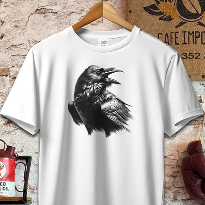 T-shirt / S / White Gothic Crow Shirt