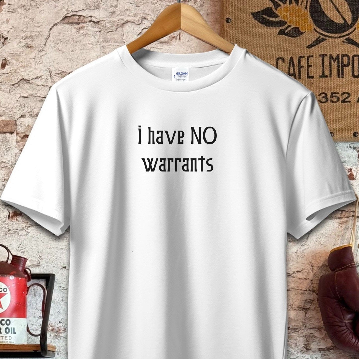 T-shirt / S / White I Have No Warrants Shirt