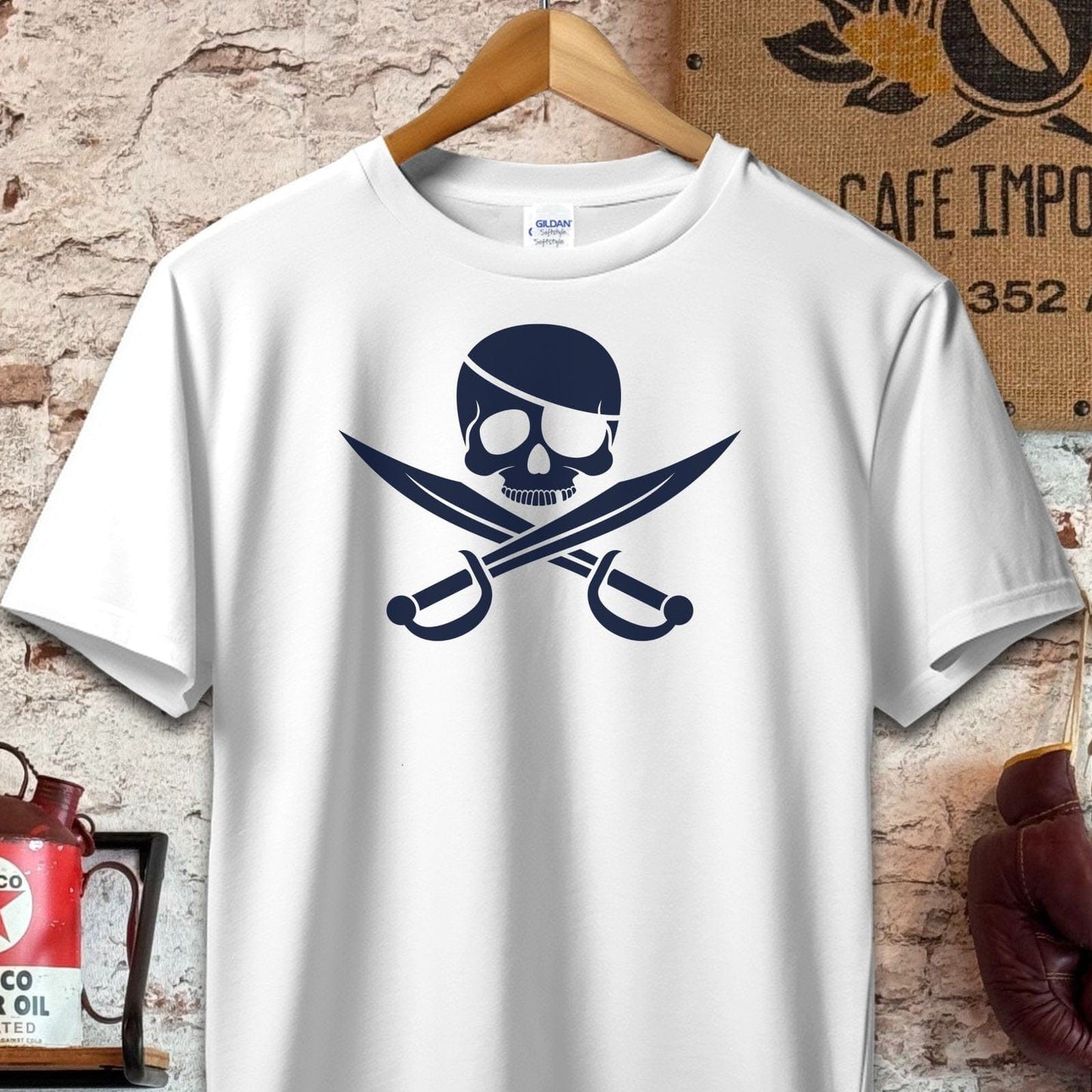 T-shirt / S / White Skull and Crossbones Shirt