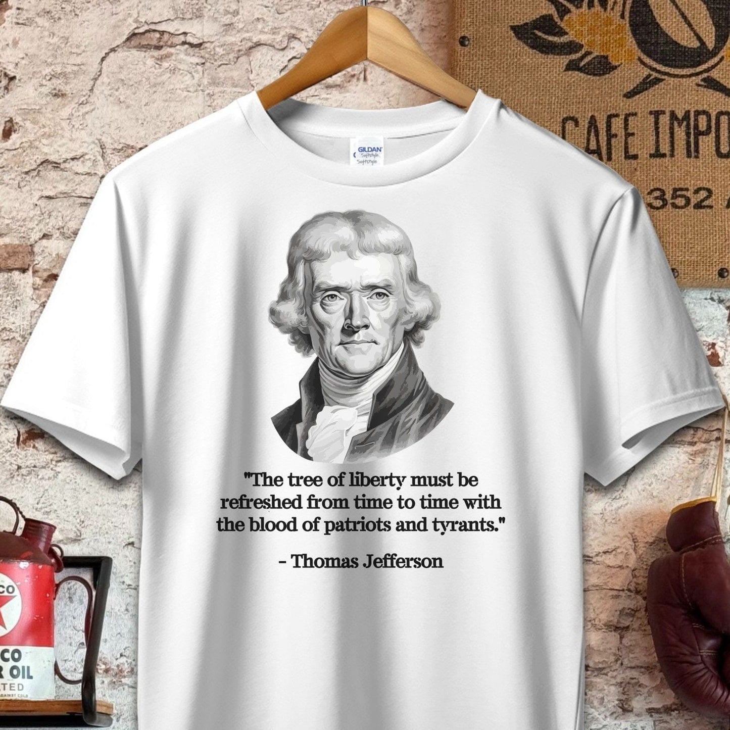 T-shirt / S / White Thomas Jefferson Tree of Liberty Quote Shirts