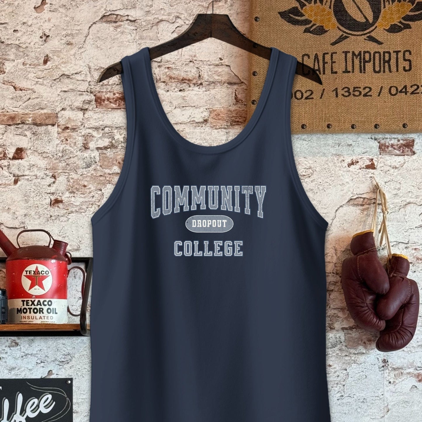 Tank Top / Navy / S Community College Dropout Shirts