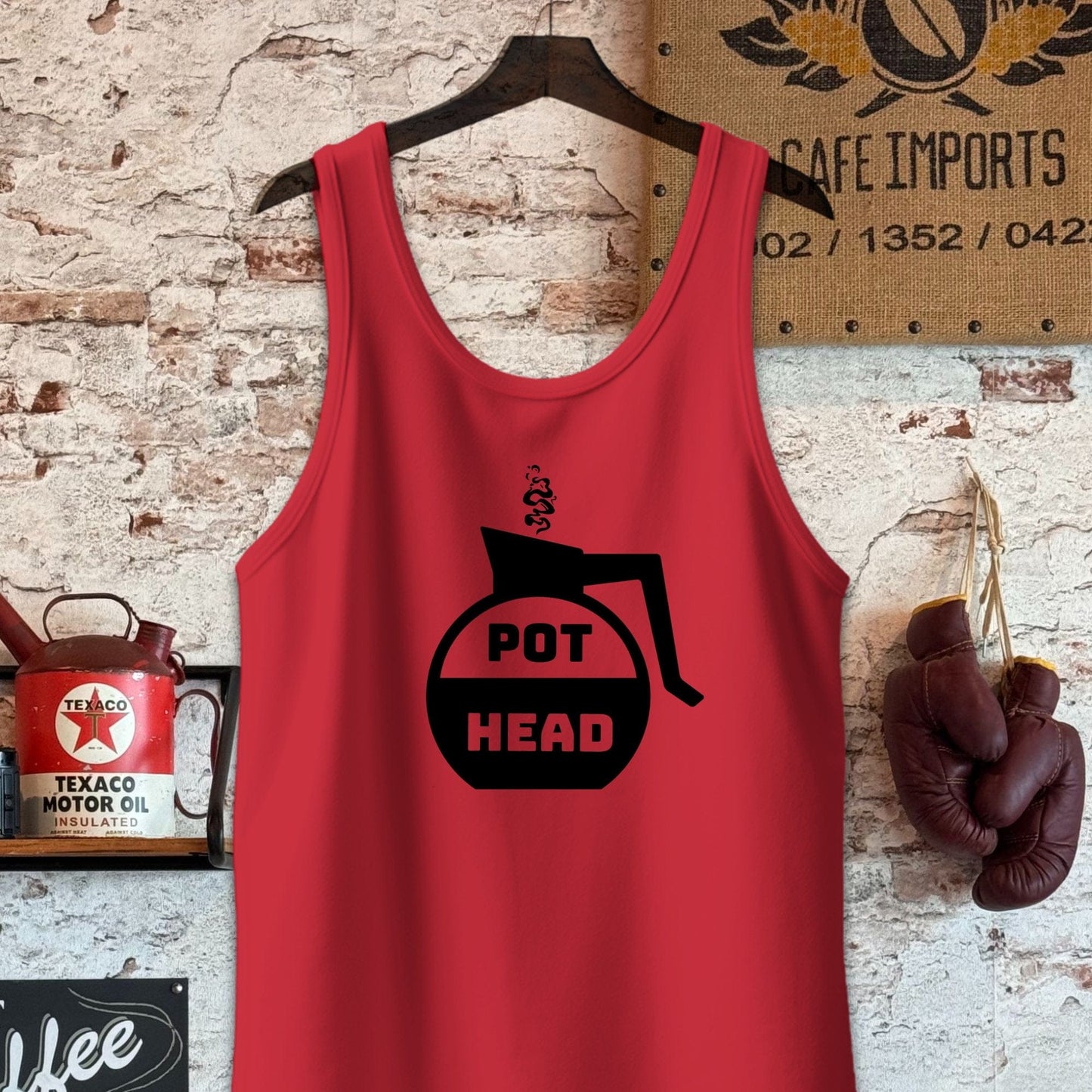 Tank Top / Red / S Pot Head Coffee Shirt