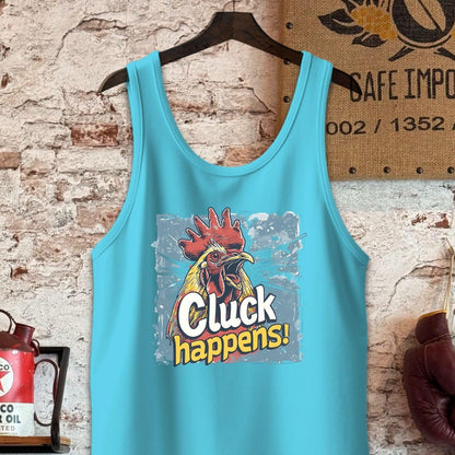 Tank Top / S / Aqua Triblend Cluck Happens T-Shirt