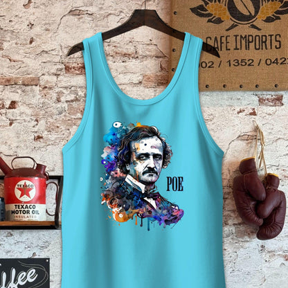 Tank Top / S / Aqua Triblend Edgar Allan Poe Artistic Shirt