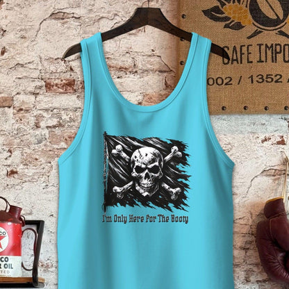 Tank Top / S / Aqua Triblend Here For The Booty T-Shirt