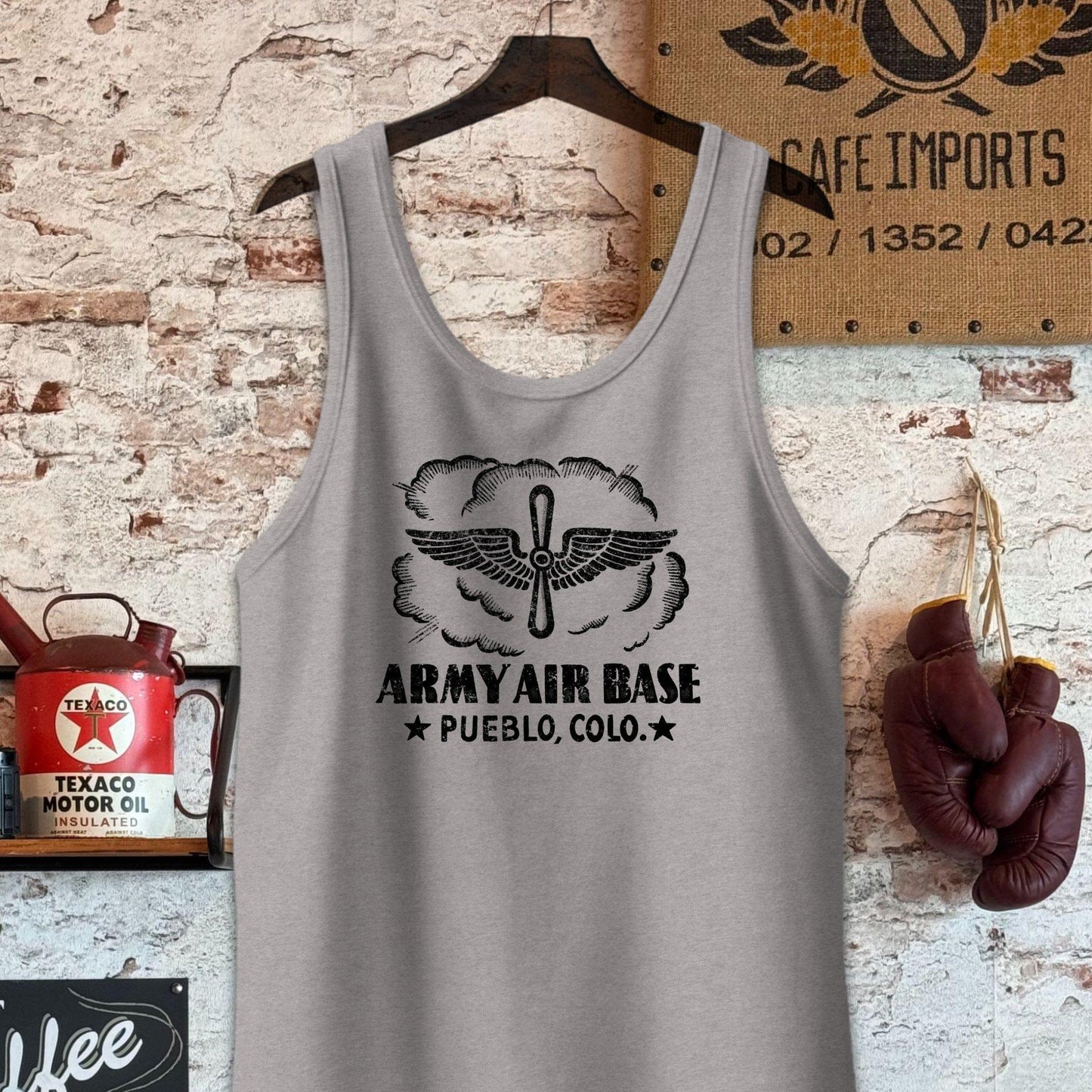 Tank Top / S / Athletic Heather Army Air Base Pueblo CO Shirt