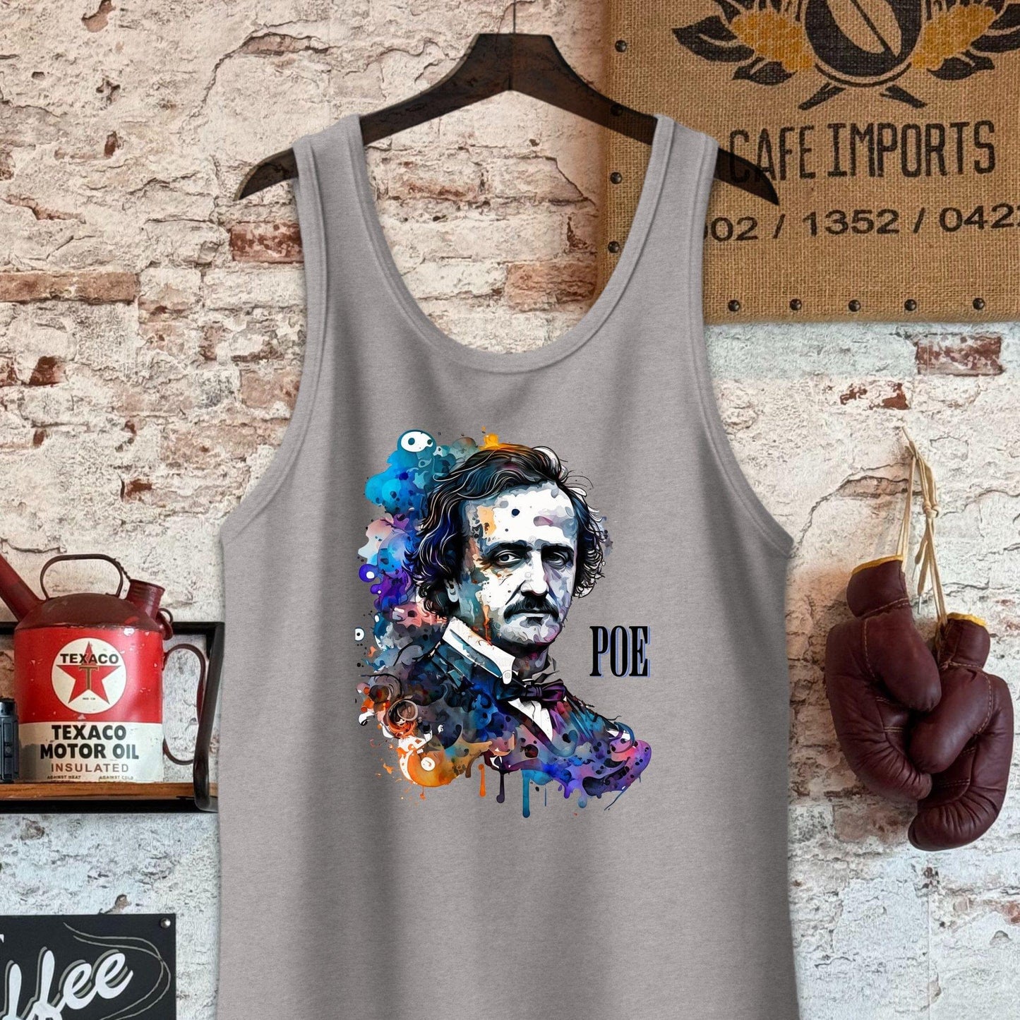 Tank Top / S / Athletic Heather Edgar Allan Poe Artistic Shirt