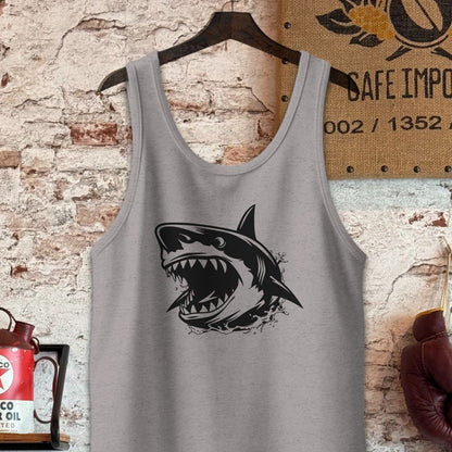 Tank Top / S / Athletic Heather Ferocious Shark Shirt