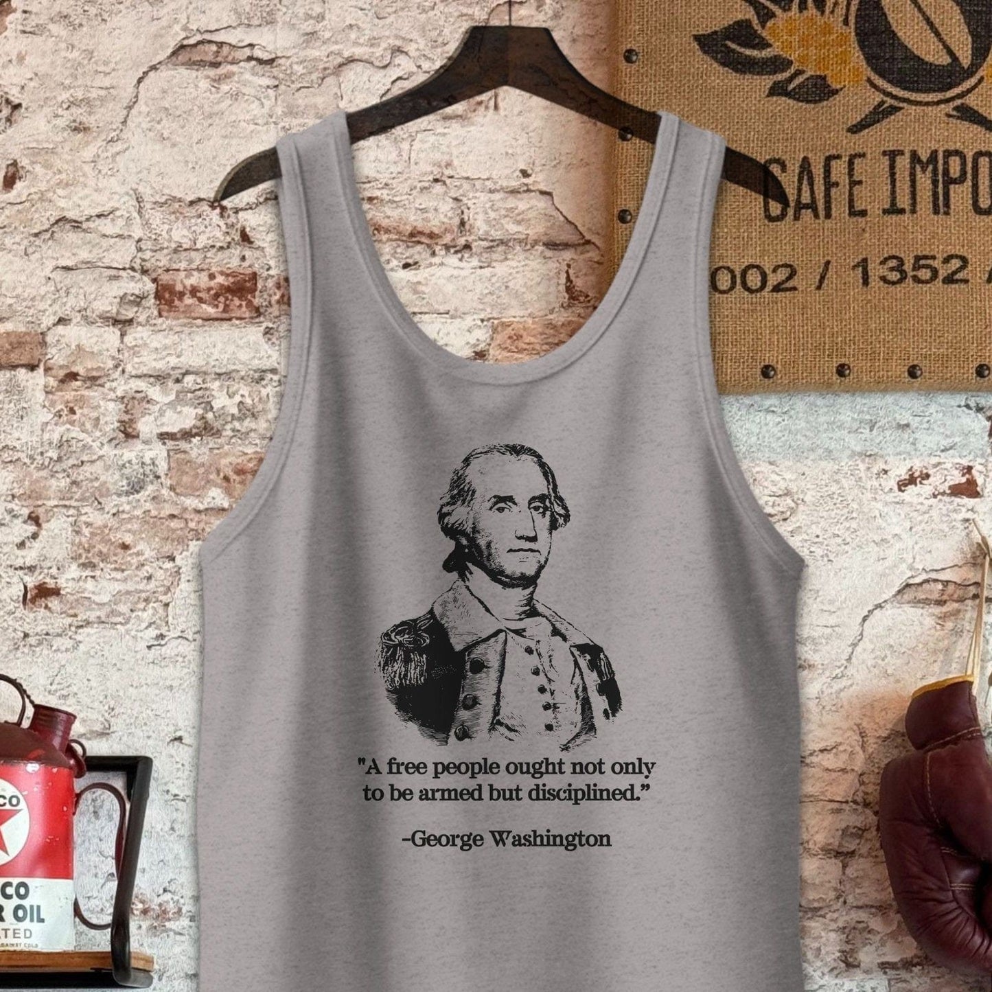 Tank Top / S / Athletic Heather George Washington A Free People Quote Shirt