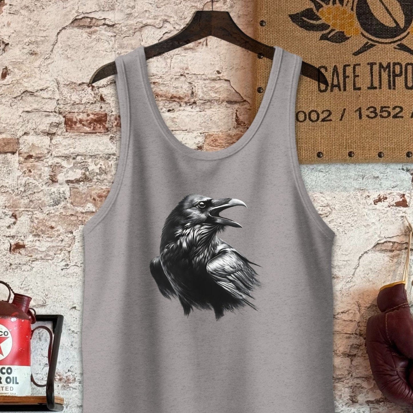 Tank Top / S / Athletic Heather Gothic Crow Shirt