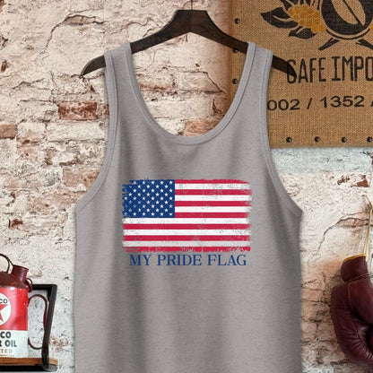 Tank Top / S / Athletic Heather My Pride Flag American Flag Shirt