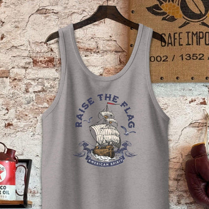 Tank Top / S / Athletic Heather Raise The Flag American Spirit Shirt