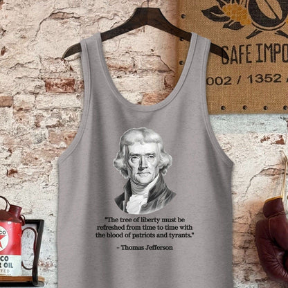 Tank Top / S / Athletic Heather Thomas Jefferson Tree of Liberty Quote Shirts