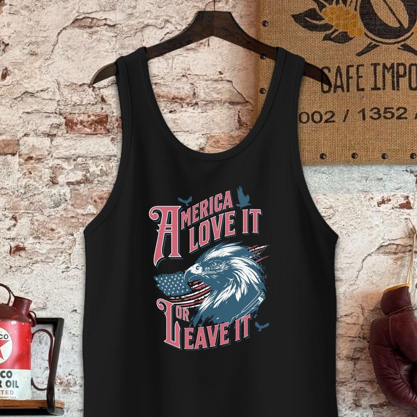 Tank Top / S / Black America Love It Or Leave It Shirt