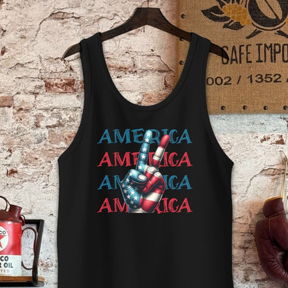 Tank Top / S / Black America Peace Sign Cool Patriotic Shirt