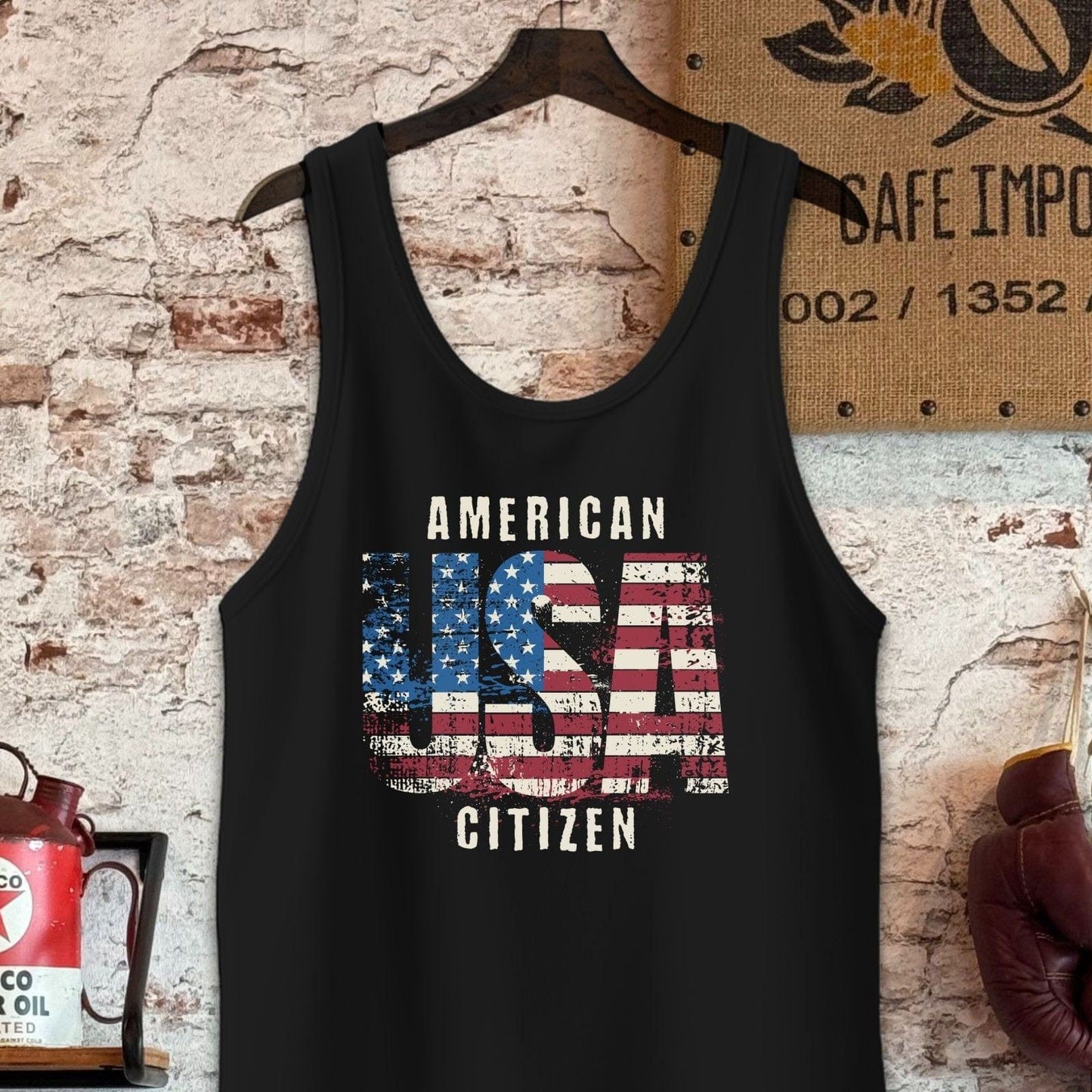 Tank Top / S / Black American USA Citizen Shirt