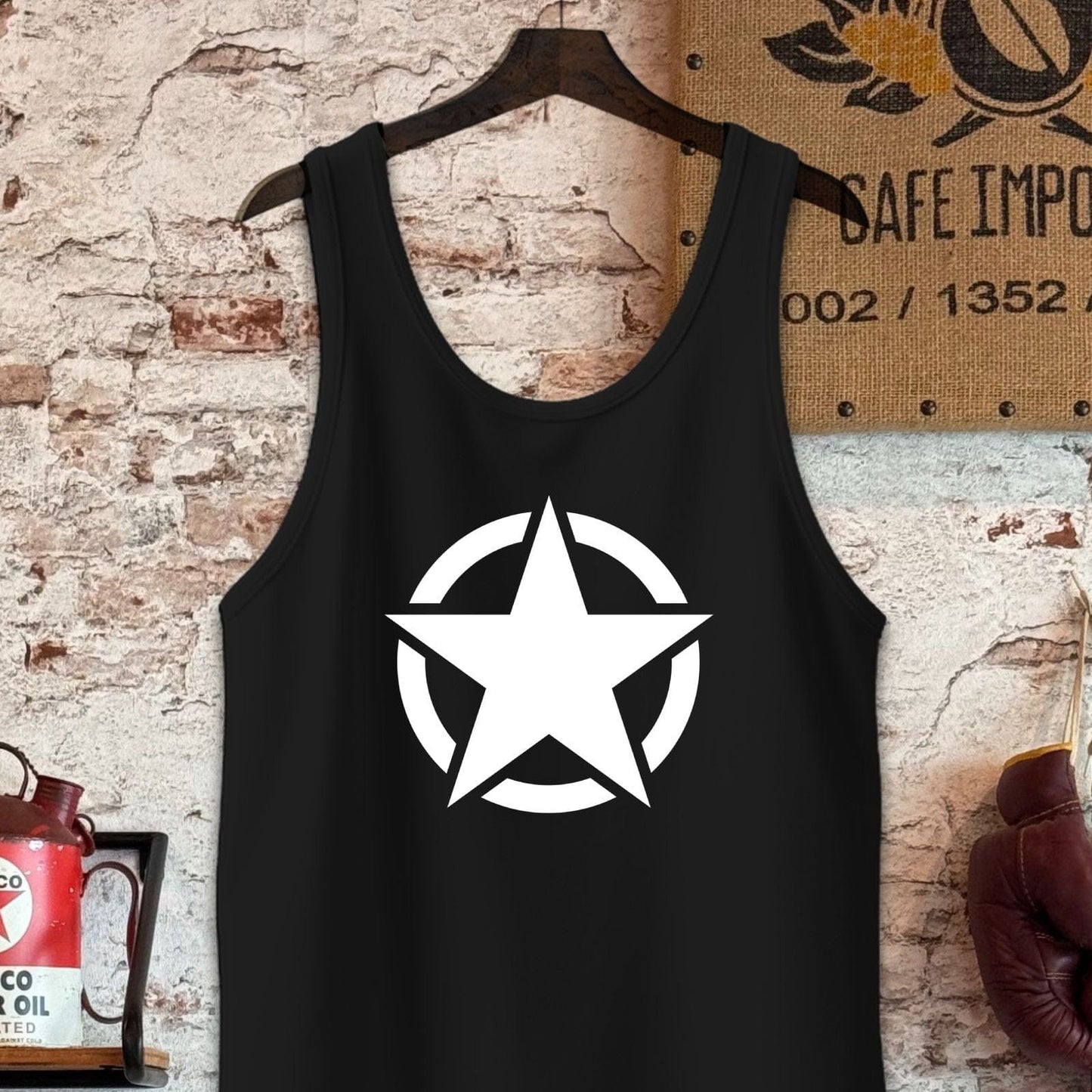 Tank Top / S / Black Army Star Shirt