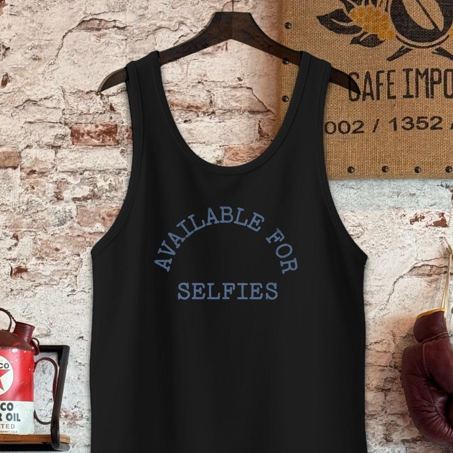 Tank Top / S / Black Available for Selfies T-Shirt