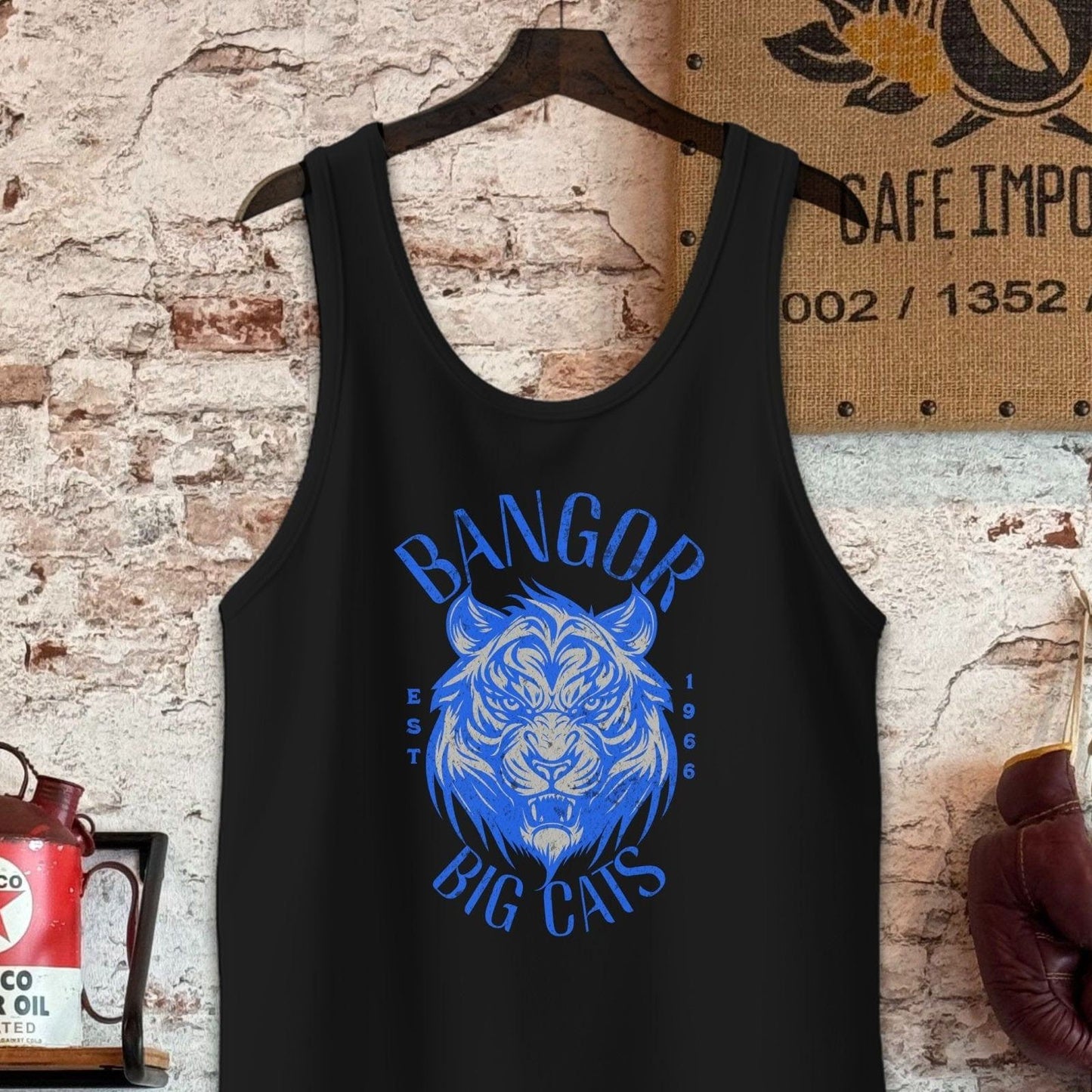Tank Top / S / Black Bangor Big Cats Vintage Style Shirt