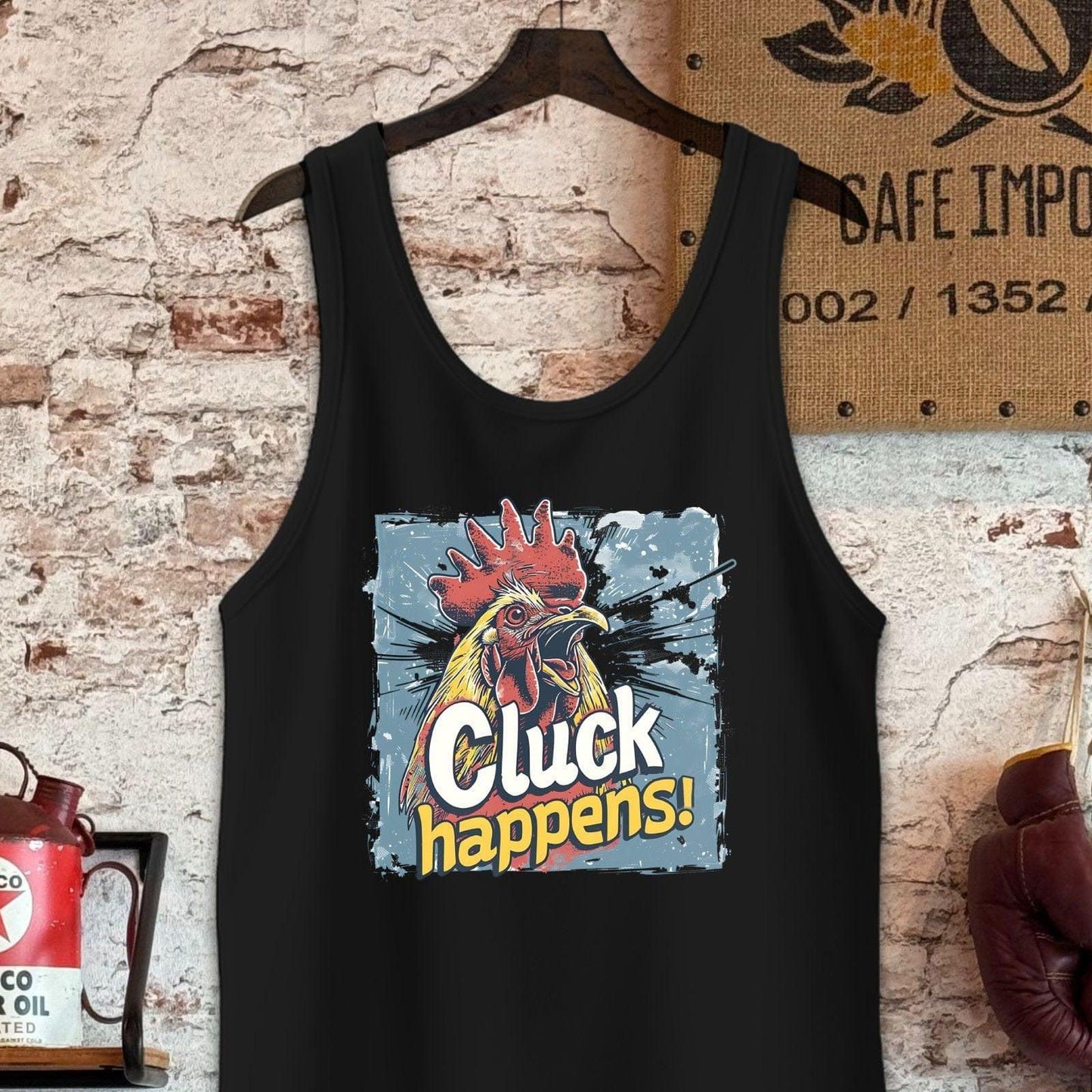 Tank Top / S / Black Cluck Happens T-Shirt