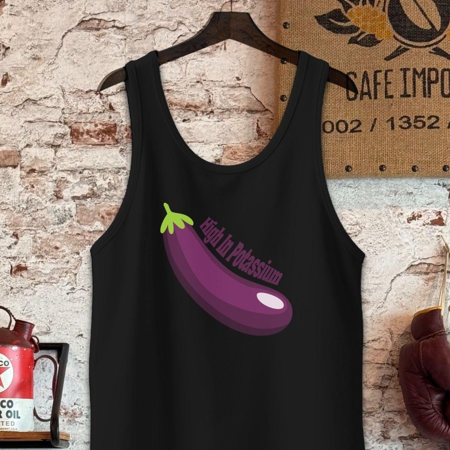 Tank Top / S / Black High In Potassium Eggplant T-Shirt