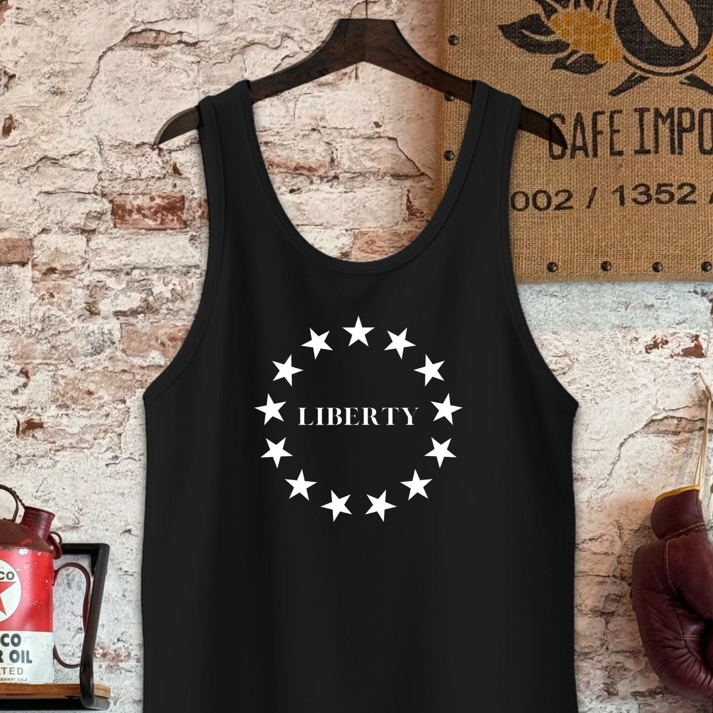 Tank Top / S / Black Liberty and Stars Shirt