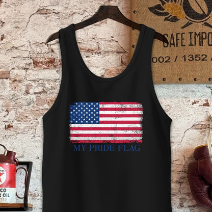 Tank Top / S / Black My Pride Flag American Flag Shirt