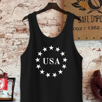 Tank Top / S / Black Patriotic USA Stars Shirt