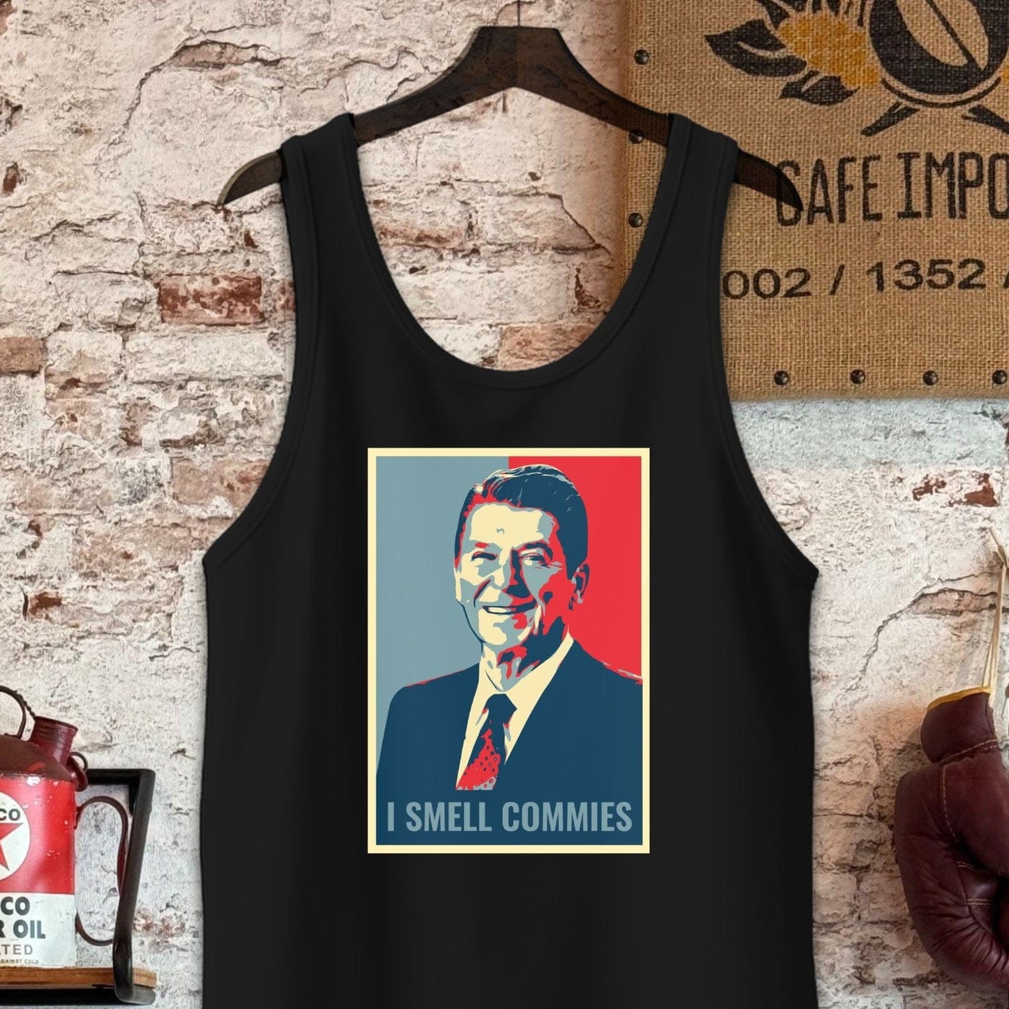 Tank Top / S / Black Reagan I Smell Commies Shirt