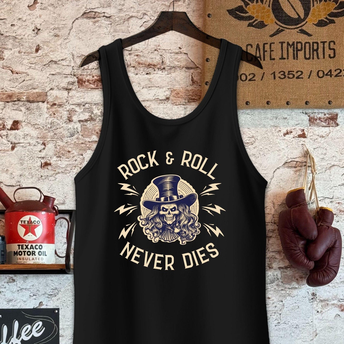 Tank Top / S / Black Rock And Roll Never Dies Shirt