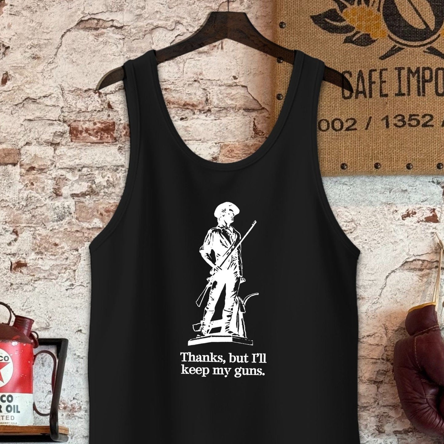 Tank Top / S / Black Thanks but I'll keep my guns Shirt