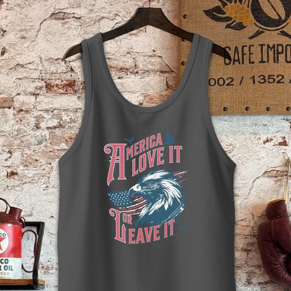 Tank Top / S / Charcoal-Black Triblend America Love It Or Leave It Shirt