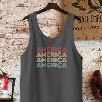 Tank Top / S / Charcoal-Black Triblend American Pride Shirt